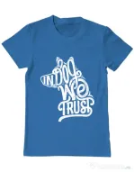 Tricou ADLER barbat In dog we trust Albastru azuriu