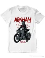 Tricou ADLER barbat Arkham garage Alb