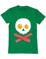 Tricou ADLER barbat Breakfast skull Verde mediu