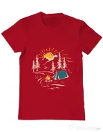 Tricou ADLER barbat Camping Rosu