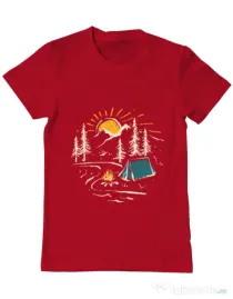 Tricou ADLER barbat Camping Rosu