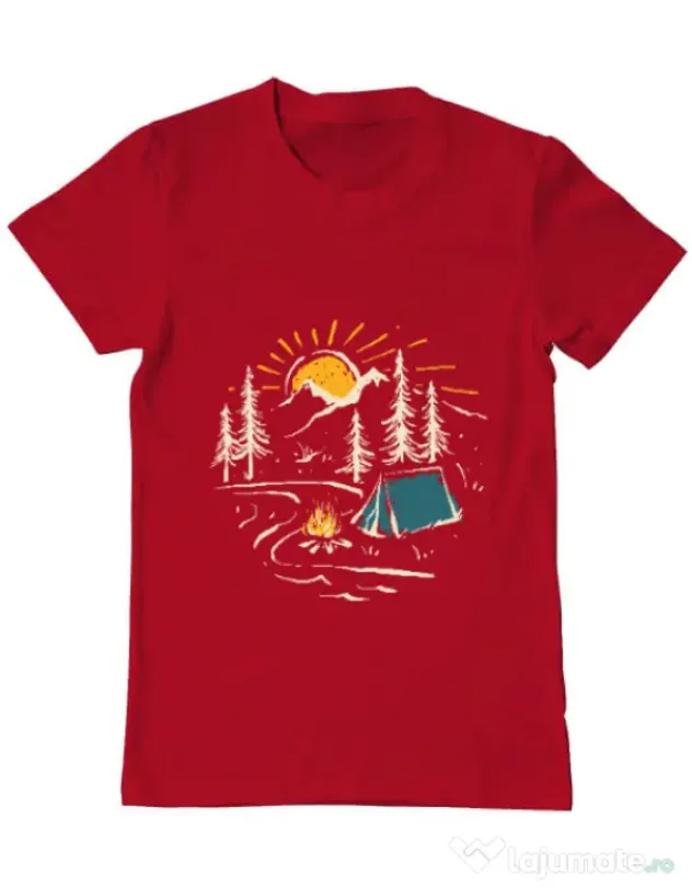 Tricou ADLER barbat Camping Rosu