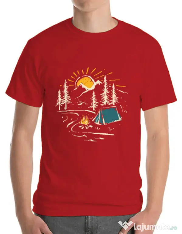 Tricou ADLER barbat Camping Rosu