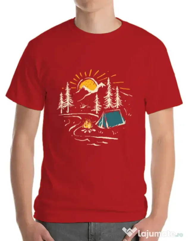 Tricou ADLER barbat Camping Rosu