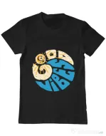 Tricou ADLER barbat Good vibes and wave Negru