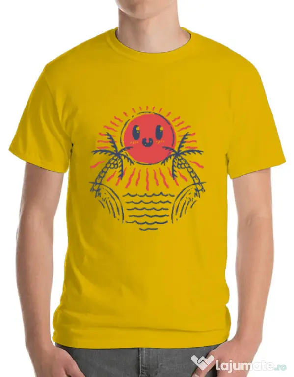 Tricou ADLER barbat Hello sunset Galben