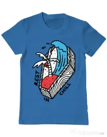 Tricou ADLER barbat Rest in chill Albastru azuriu
