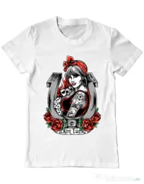 Tricou ADLER barbat Lady luck Alb