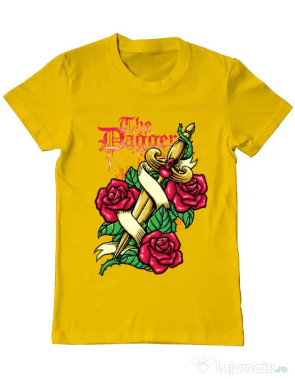 Tricou ADLER barbat The dagger Galben