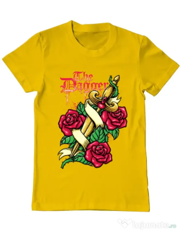 Tricou ADLER barbat The dagger Galben