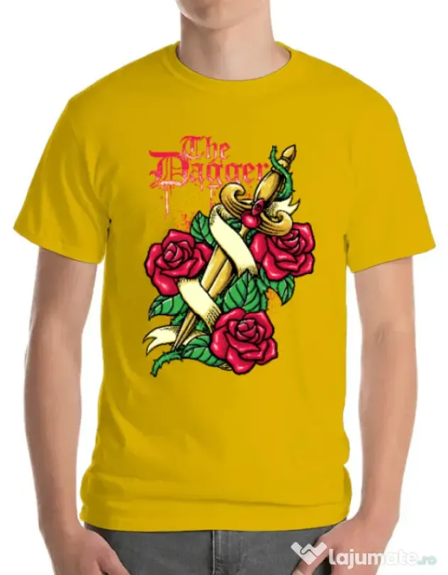 Tricou ADLER barbat The dagger Galben