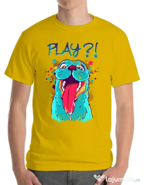 Tricou ADLER barbat Play Galben