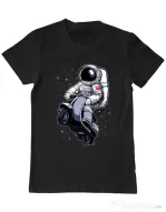 Tricou ADLER barbat Astronaut scooter Negru