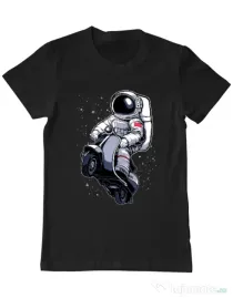 Tricou ADLER barbat Astronaut scooter Negru