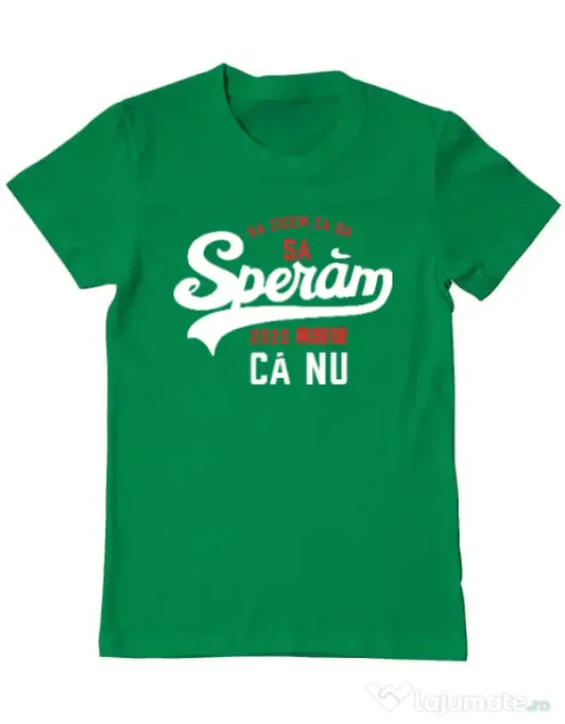 Tricou ADLER barbat Sa speram ca nu Verde mediu