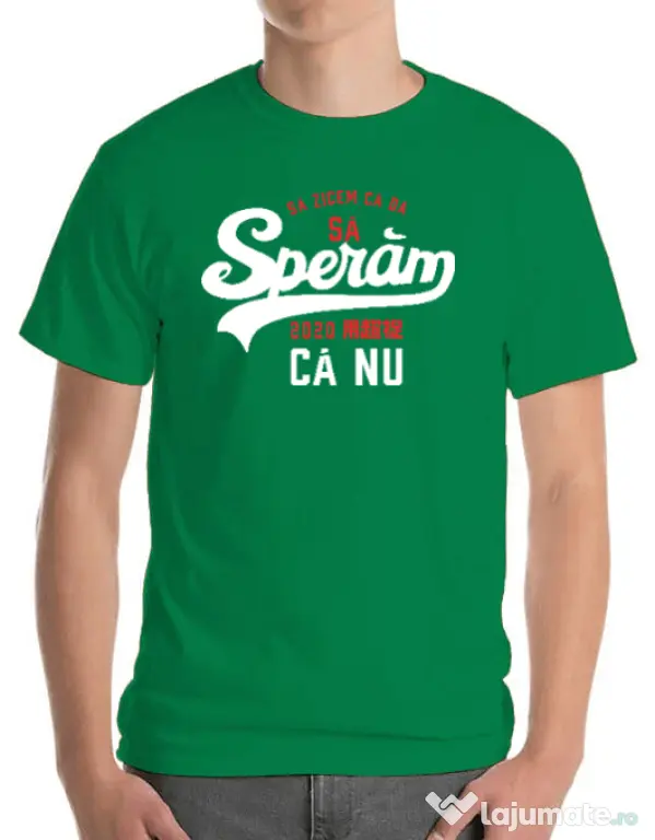 Tricou ADLER barbat Sa speram ca nu Verde mediu