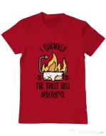 Tricou ADLER barbat Toilet roll apocalypse Rosu