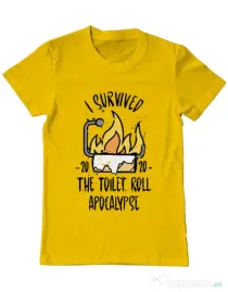 Tricou ADLER barbat Toilet roll apocalypse Galben
