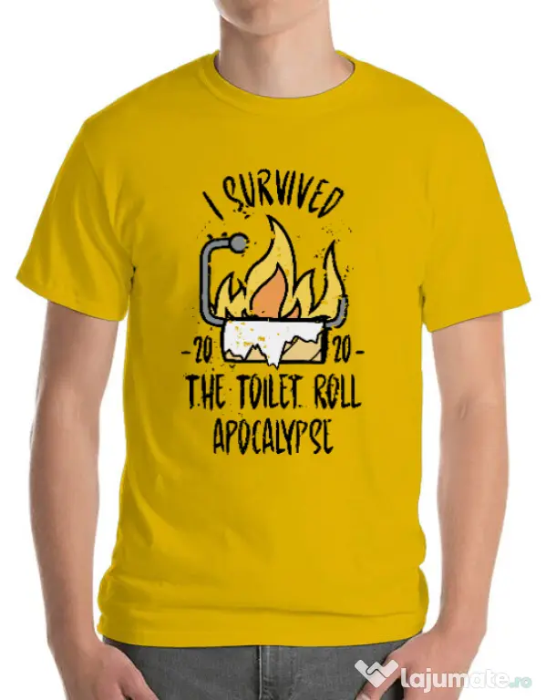 Tricou ADLER barbat Toilet roll apocalypse Galben