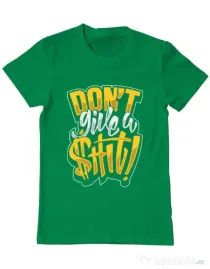 Tricou ADLER barbat Don't give a shit Verde mediu