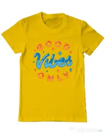 Tricou ADLER barbat Good vibes only Galben