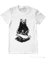 Tricou ADLER barbat Bearware Alb