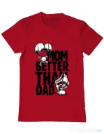 Tricou ADLER barbat Mom better than dad Rosu
