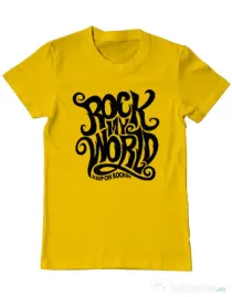 Tricou ADLER barbat Rock my world Galben