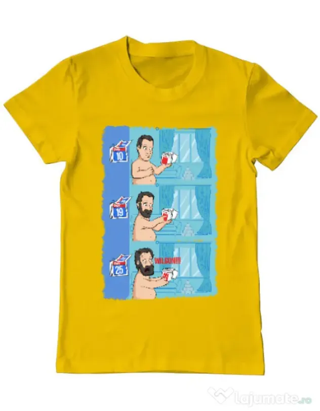 Tricou ADLER barbat Funny wilson Galben