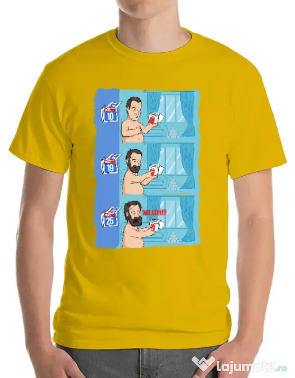 Tricou ADLER barbat Funny wilson Galben