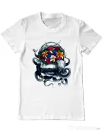 Tricou ADLER barbat Space bloom Alb