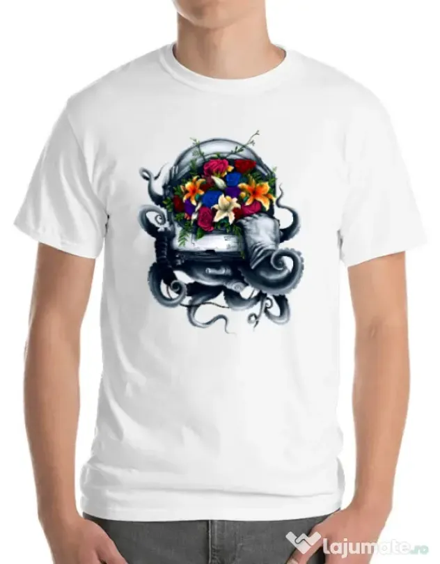 Tricou ADLER barbat Space bloom Alb