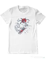 Tricou ADLER barbat Relax Skeleton Alb