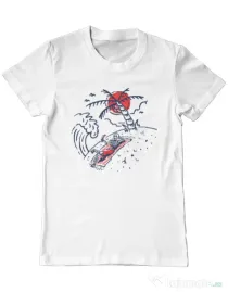 Tricou ADLER barbat Relax Skeleton Alb
