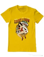 Tricou ADLER barbat The lucky is now Galben