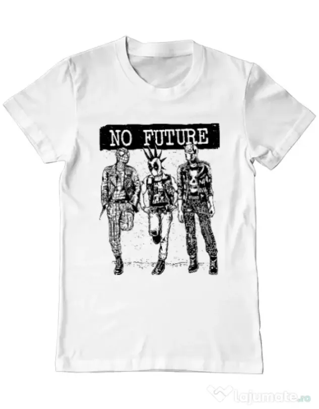 Tricou ADLER barbat No future Alb