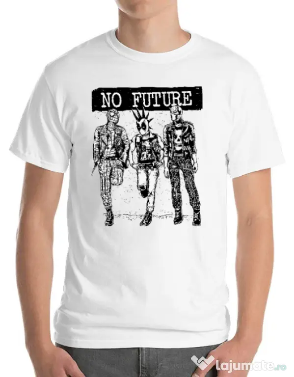 Tricou ADLER barbat No future Alb