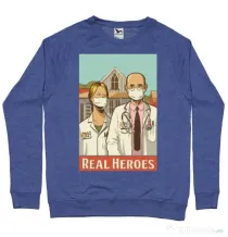 Bluza ADLER barbat Real heroes Albastru melanj