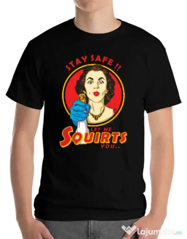 Tricou ADLER barbat Squirts Negru