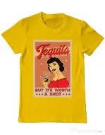 Tricou ADLER barbat Worth a shot Galben