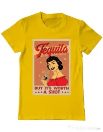 Tricou ADLER barbat Worth a shot Galben