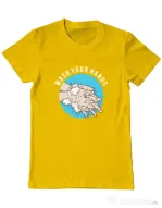 Tricou ADLER barbat Wash your hands 2 Galben