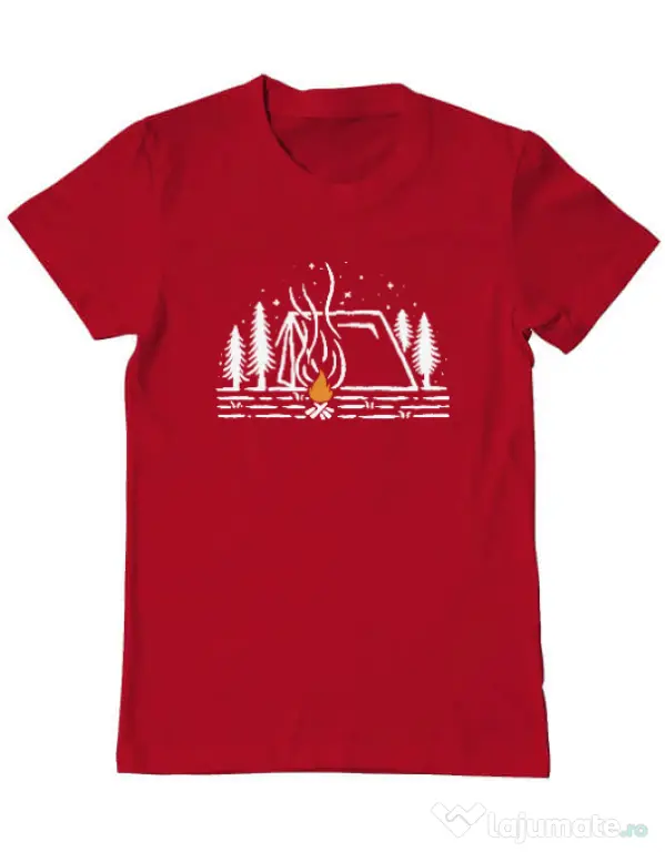 Tricou ADLER barbat Tent lines Rosu