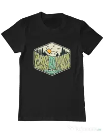 Tricou ADLER barbat Beauty waterfall Negru