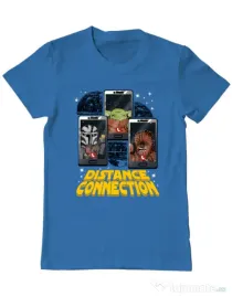 Tricou ADLER barbat Distance connection Albastru azuriu