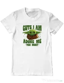 Tricou ADLER barbat Cute I am Alb