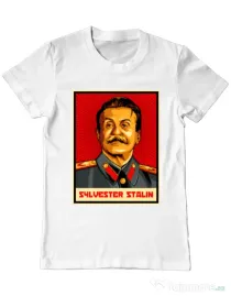Tricou ADLER barbat Sylvester Stalin Alb