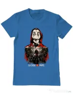Tricou ADLER barbat La casa de papel Albastru azuriu