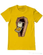 Tricou ADLER barbat Horror pizza Galben
