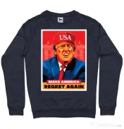 Bluza ADLER barbat Make America regret again Denim inchis 